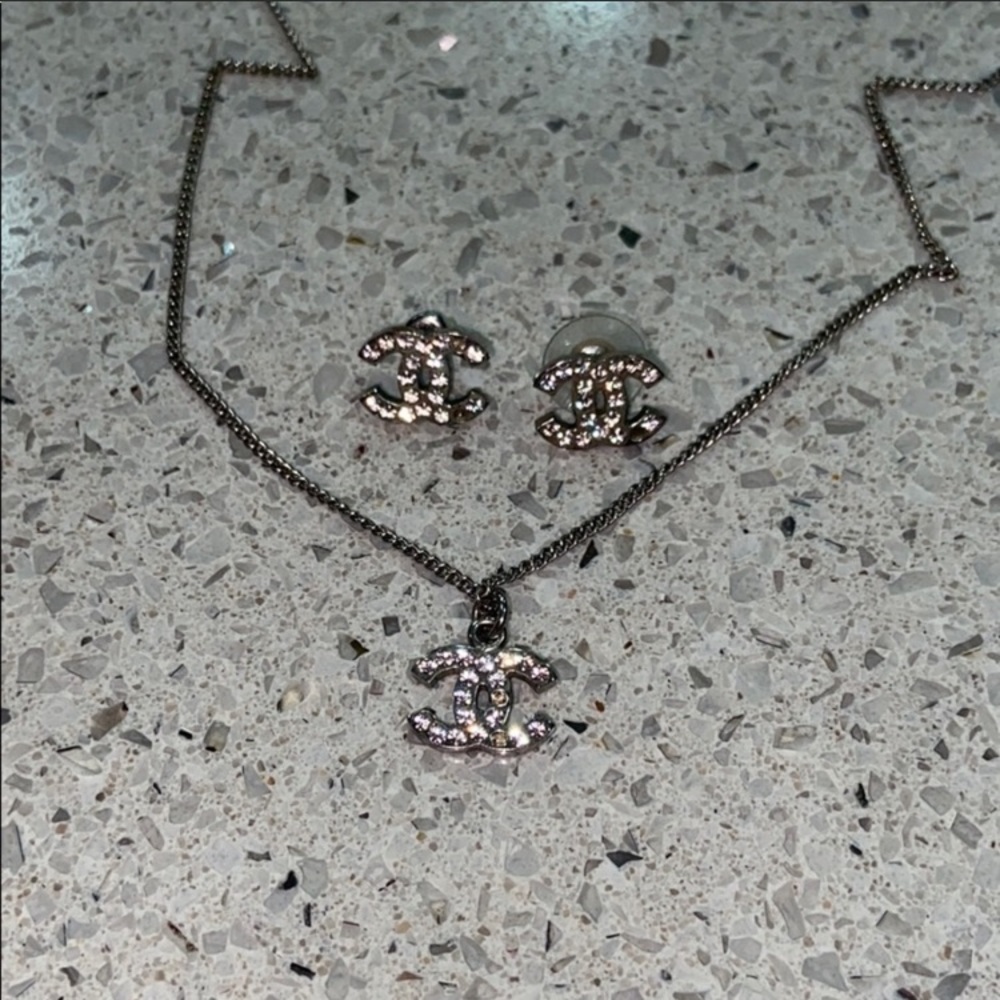 Chanel earrings with matching necklace AUTHENTIC